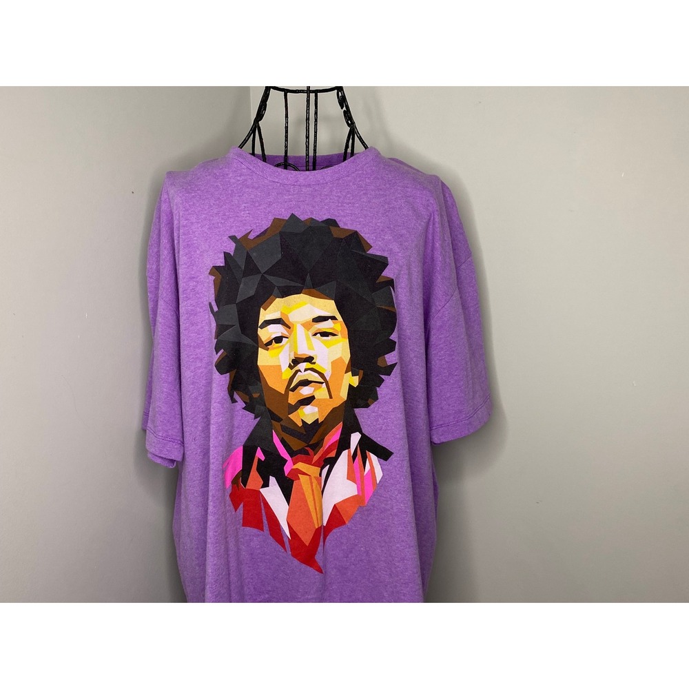 Purple Jimi Hendrix Geometric Portrait Karl Ferris Collection XL T-Shirt